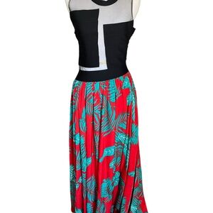 Tropical Red and Green Women's Skirt